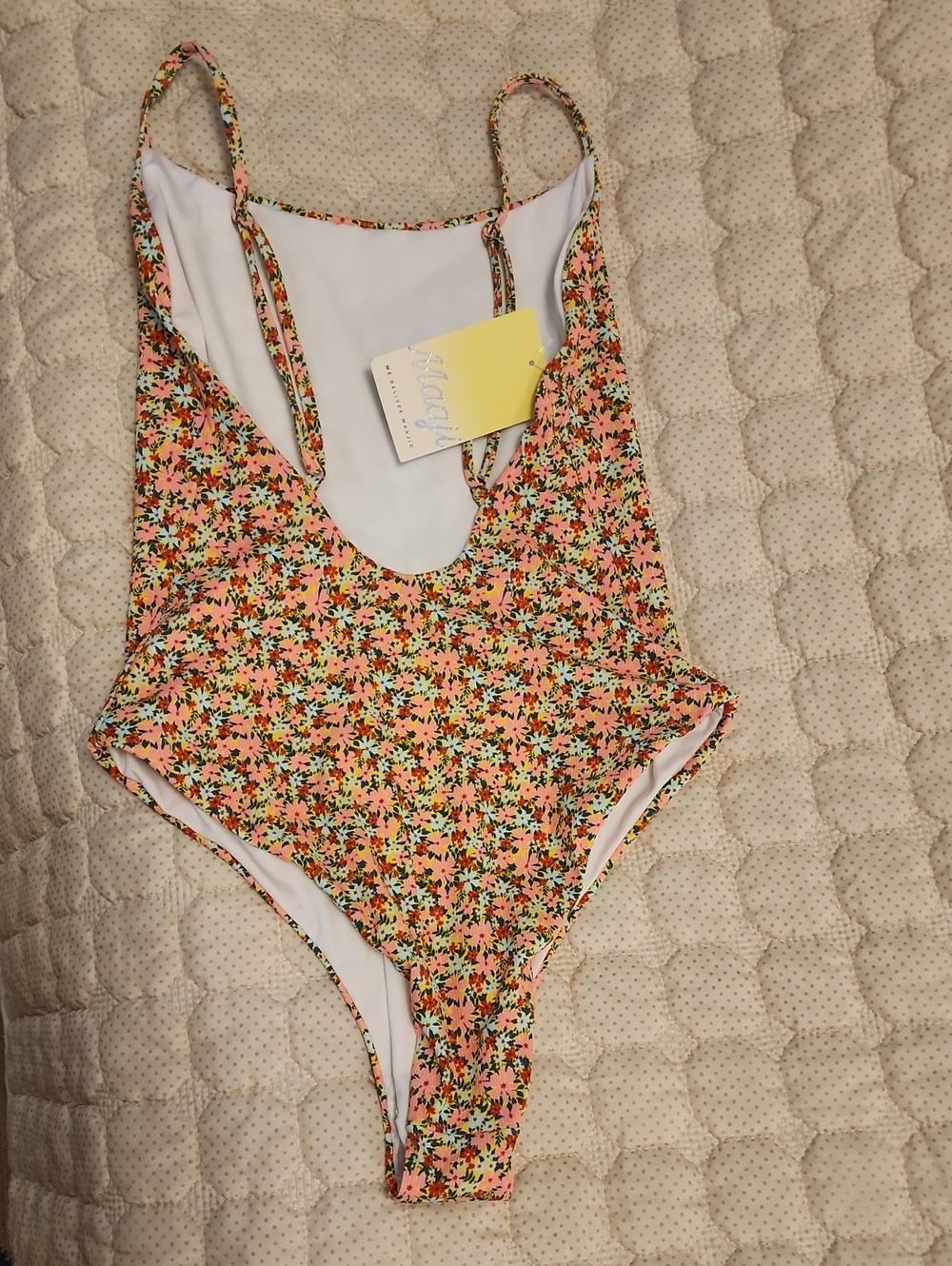 Maaji Pink Floral One-Piece Swimsuit with Multicolor Floral Print